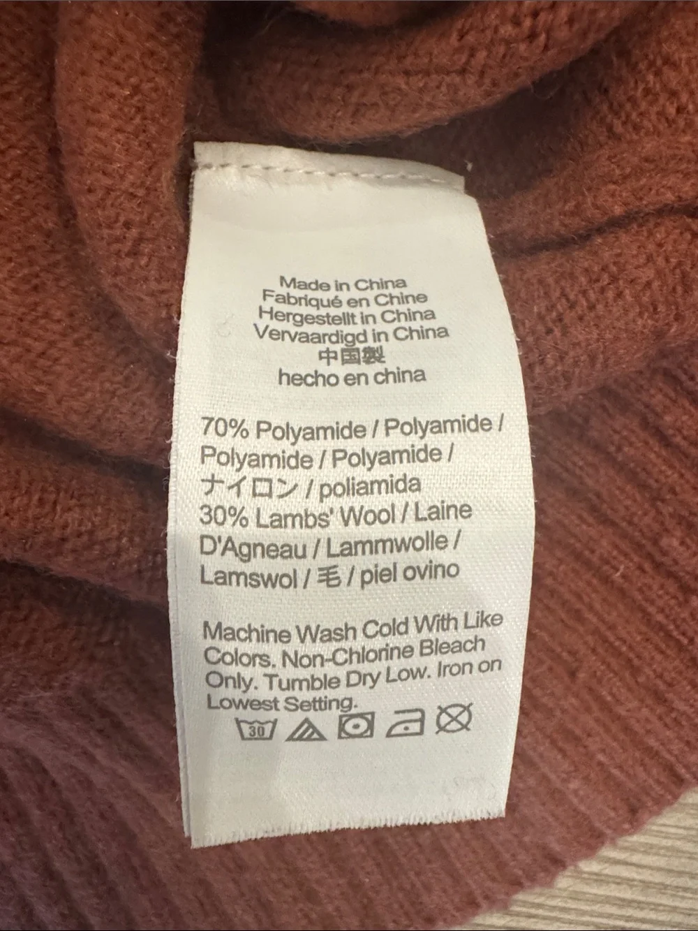 J. Crew Men’s Classic Crewneck Burnt Orange Rust Sweater Lamb’s Wool Blend
